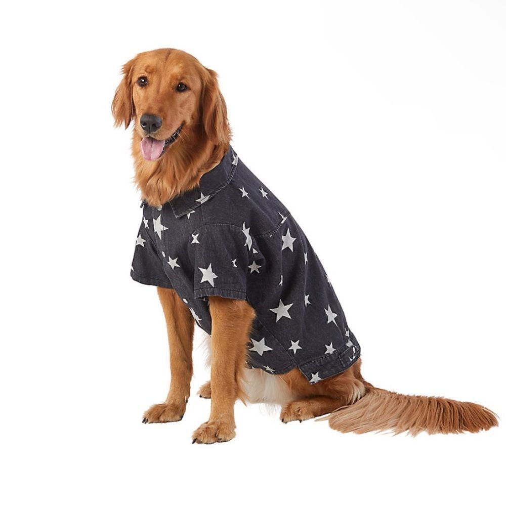Top Paw Black Denim/Jean Jacket w/Stars for Dogs. Size Small. NWT!